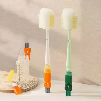 Щетка для чистки с отверстием для подвешивания 5 в 1 Многофункциональная щетка для чашек зелёный