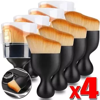 Щетка для чистки салона автомобиля, 1/2/3/4 шт., кондиционер, выходное отверстие для воздуха, мягкие щетки для чистки из меха с ракушками, щетки для удаления пыли, инструменты для детализации 1PCS чёрный