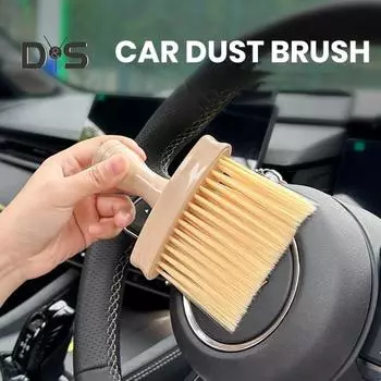 Щетка для чистки салона автомобиля, мягкая плотная щетина, щетка для детализации, автоматический инструмент для удаления грязи и пыли, щетка для чистки вентиляционных отверстий приборной панели кондиционера жёлтый