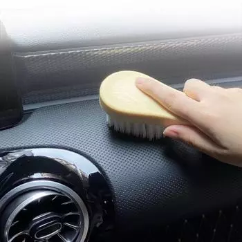 Щетка для чистки салона автомобиля, практичная мягкая щетка для чистки сидений, щетка для внутреннего потолка, небольшой инструмент для чистки 11.5cm5.5cm4.5cm бежевый
