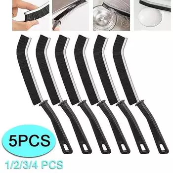 Щетка для чистки щелей, 5 шт., многофункциональная щетка для чистки щелей, щетка для чистки щелей в ванной, щетка для чистки затирки с жесткой щетиной чёрный