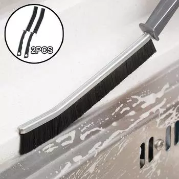 Щетка для чистки щелей из 2 предметов, маленькая жесткая щетка для чистки, многофункциональная щетка для чистки щелей, подходит для кухонных штор