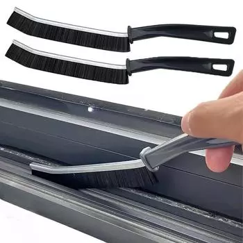 Щетка для чистки щелей Многофункциональные тонкие щетки с длинной ручкой Ультратонкие эргономичные Быстросохнущие для окон автомобилей Ванных комнат as show чёрный