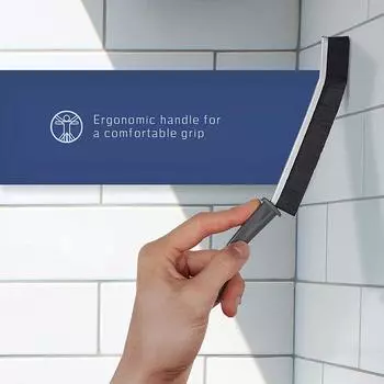 Щетка для чистки швов, щетка для глубоких швов плитки — жесткая для домашней щетины, угловой зазор T8R9 plastics серый