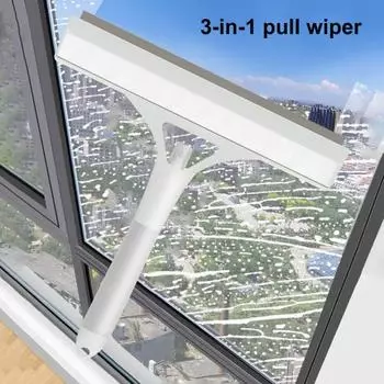 Щетка для чистки со встроенным скребком Универсальное чистящее средство для стекол в душевой Легкоочищаемый скребок для окон, устойчивый к ржавчине жёлтый