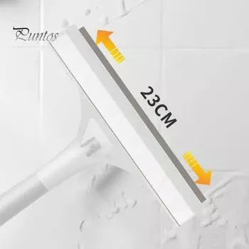 Щетка для чистки со встроенным скребком Универсальное чистящее средство для стекол в душевой Легкоочищаемый скребок для окон, устойчивый к ржавчине белый