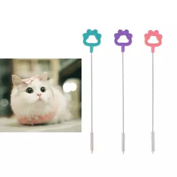 Щетка для чистки соломинок Длинная нержавеющая сталь для очистки многоразовых питьевых соломинок Бутылки для воды Трубки для трубок фиолетовый