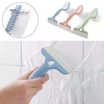 Щетка для чистки стекла с двойной головкой, скребок с треугольной головкой, плитка для кухни и ванной комнаты розовый