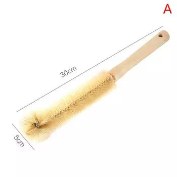 Щетка для чистки стеклянных бутылок с деревянной ручкой Кухонные принадлежности 5*5*30cm