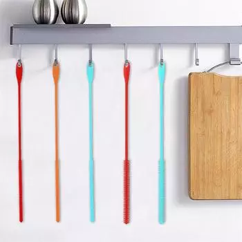 Щетка для чистки труб пищевого класса, очень длинная, гибкая, силиконовая, щетка для чистки трубочек, щетка для соски-пустышки 6mm красный