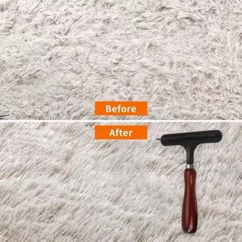Щетка для чистки Удобная ручка для удаления волос Деревянная многофункциональная чистка ковров