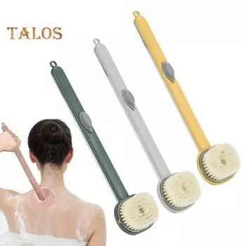 Щетка для чистки ванны с длинной ручкой, 2 шт., с дозатором для мыла, щетка для жидкой ванны со съемной головкой, щетка для жидкой ванны из ПБТ, мыло из микрофибры, массажный скруббер для спины для душа A