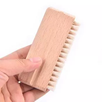 Щетка для чистки виниловых пластинок Lp, антистатическое средство для чистки щеток с деревянной ручкой из козьего волоса