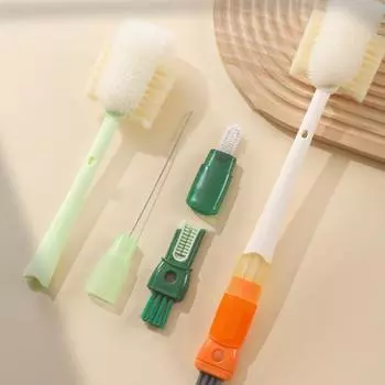 Щетка для чистки Yousheng с отверстием для подвешивания, многофункциональная щетка для чашек 5 в 1, складная бытовая губка для чистки, скребок оранжевый