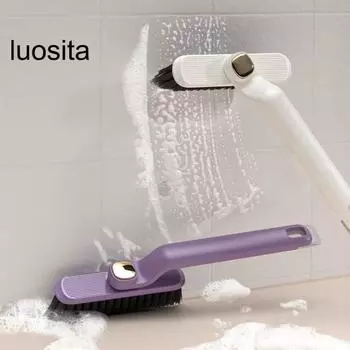 Щетка для чистки зазоров, поворотная ручка, щетка для чистки углов, универсальная щетка с пазами для домашней кухни, ванной комнаты фиолетовый