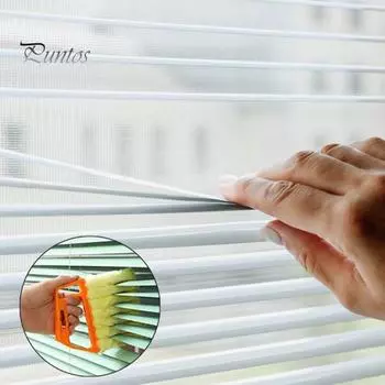 Щетка для чистки жалюзи Эргономичная ручка Легкая мягкая плюшевая не повреждающая щетка для пыли Пластиковый очиститель для жалюзи Инструмент для чистки жёлтый