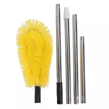 Щетка для чистки желобов с длинными стержнями из нержавеющей стали, нейлоновый регулируемый инструмент для чистки желобов на крыше