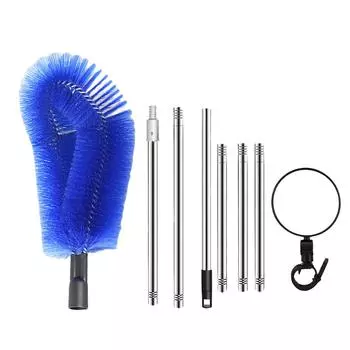 Щетка для чистки желобов Выдвижная щетка-пыльник Портативный инструмент для чистки дренажных канавок Удалитель мусора листьев веток Прочный синий