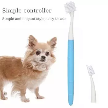 Щетка для чистки зубов у собак, вращающаяся на 360 градусов зубная щетка для собак с 1 сменной головкой, мягкая щетина, инструмент для ухода за зубами домашних животных для средних и крупных собак