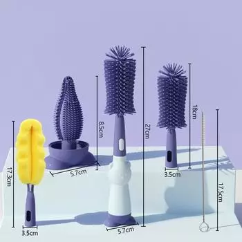 Щетка для детских бутылочек Три в одном Многофункциональная жидкая мягкая силиконовая щетка для бутылочек 360 градусов Детские силиконовые щетки для чистки чашек