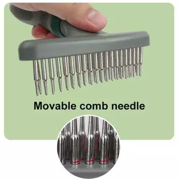 Щетка для домашних животных, гладкая двухрядная трудосберегающая расческа для ухода за домашними животными, кошками, собаками, длинными волосами, домашнее животное
