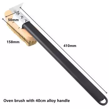 Щетка для духовки из сплава + деревянная латунная щетина Прочная гибкая