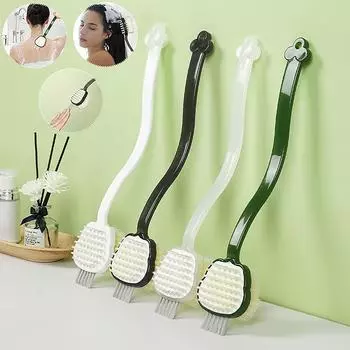 Щетка для душа 3-в-1, силиконовая щетка для мытья тела с длинной ручкой, щетка для мытья ванной, массажная щетка для спины, отшелушивающая щетка для тела, принадлежности для ванны A4