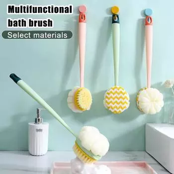 Щетка для душа с длинной ручкой и мягкой сеткой для ванны с мягкой щетиной для женщин, мощная щетка для спины Cloth зелёный