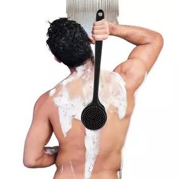 Щетка для душа с длинной ручкой и мягкой щетиной для глубокого очищения и отшелушивания