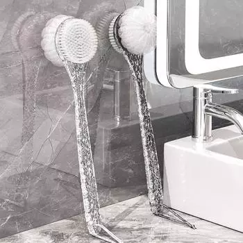 Щетка для душа, скраб для спины, не требующая ухода, длинная ручка, двухсторонняя щетка для душа, мягкая щетка, скраб для спины, скраб для спины, щетка для скраб для спины