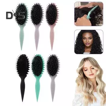 Щетка для формирования локонов с антистатической мягкой щетиной, массажная воздушная подушечка для кожи головы, расческа для укладки и распутывания вьющихся волос, женский парикмахерский инструмент зелёный