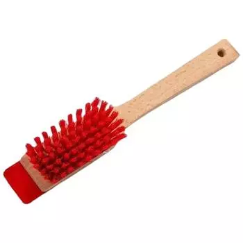 Щетка для газонокосилки Компактный размер Деревянная ручка Щетка для чистки Аксессуар для газонокосилки Щетка Инструмент для удаления травы и грязи красный