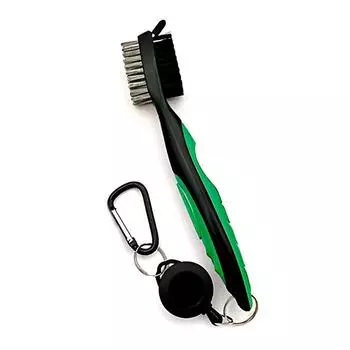 Щетка для гольфа, эргономичная сменная, однотонная, телескопическая, двухсторонняя, щетки для мячей, аксессуары с карабином black lidless