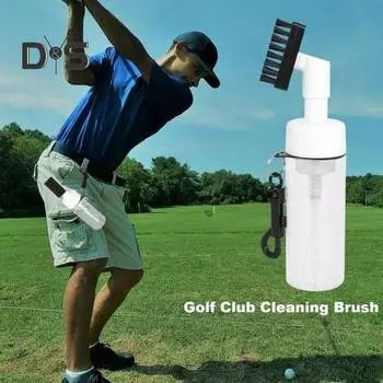 Щетка для гольфа с нейлоновой щетиной, очиститель для гольфа с фиксатором и зажимом для бутылки с водой, аксессуары для гольфа для мужчин, любителей гольфа белый