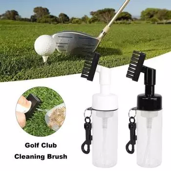 Щетка для гольфа с нейлоновой щетиной, очиститель для гольфа с фиксатором и бутылкой для воды белый