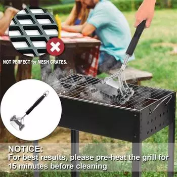 Щетка для гриля и скребок из нержавеющей стали без щетины Щетка для чистки барбекю для уличного гриля