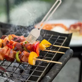 Щетка для гриля на открытом воздухе, чистка, удобная ручка, сверхмощный эффективный силикон