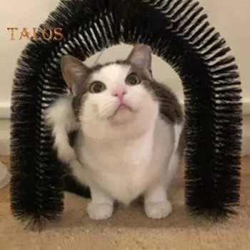 Щетка для груминга Cat Arch, интерактивная самостоятельная щетка для груминга кошек с когтеточкой, массажная щетка для царапания мордочки кошки для домашних кошек A