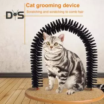 Щетка для груминга Cat Arch, интерактивная самостоятельная щетка для груминга кошек с когтеточкой, массажная щетка для царапания мордочки кошки для домашних кошек A