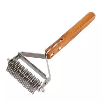 Щетка для груминга домашних животных, распутывание колтунов и удаление линьки, двухсторонняя грабли из нержавеющей стали для собак