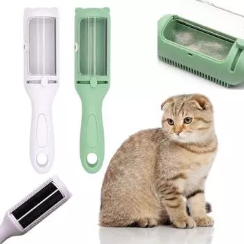 Щетка для химической чистки домашних животных, эффективное удаление волос, пыль, поглощение перхоти, нежная щетка для расчесывания игл из нержавеющей стали зелёный