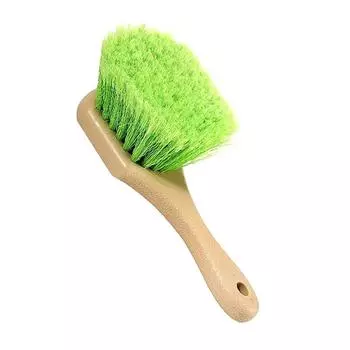 Щетка для колес и шин для обода автомобиля и всех внешних поверхностей. Щетка для мойки автомобиля с мягкой щетиной очищает шины и удаляет грязь и дорожную грязь. зелёный