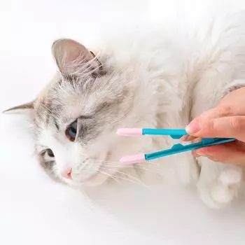 Щетка для кошачьих глаз, мягкая пряжка для головы, портативная расческа для глаз для домашних животных синий