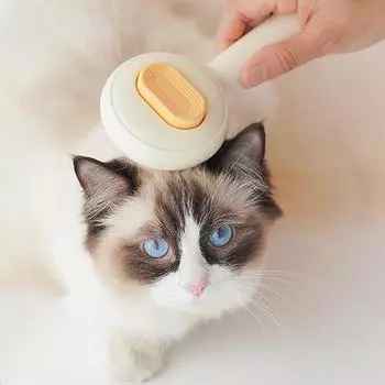 Щетка для кошек и собак Самоочищающаяся расческа для удаления шерсти домашних животных Щетка для собак и кошек Инструменты для ухода за домашними животными Расческа для удаления шерсти для домашних животных Чистящие средства для домашних животных жёлтый