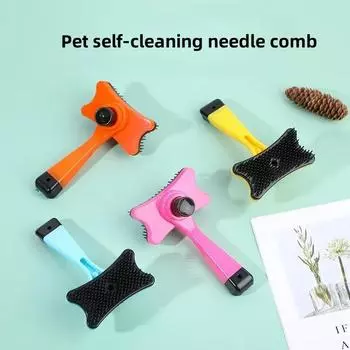 Щетка для кошек Профессиональная расческа для собак Щетка для ухода за шерстью кошек Инструменты для быстрой очистки Пластиковые расчески для собак и кошек Товары для животных оранжевый