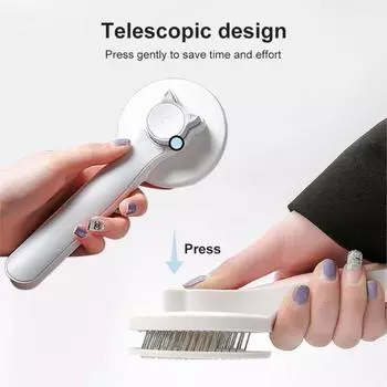 Щетка для кошек Расческа для домашних животных Самоочищающаяся пуходерка Щетка для удаления волос Щетка для ухода за домашними животными Расческа для удаления шерсти Красота Пуходерка Расческа для собак серый