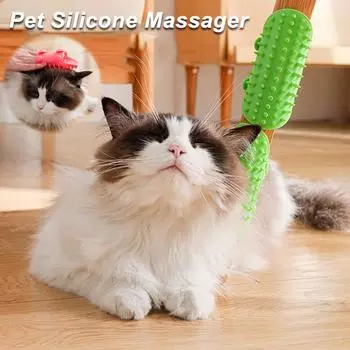Щетка для кошек, расческа, игрушка для кошек с кошачьей мятой, угловая щетка для кошек, массажная расческа для самостоятельного груминга, угловая щетка для кошек As Shown