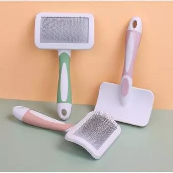 Щетка для кошек, самоочищающаяся пуходерка, щетка для собак, удаляет спутанную шерсть, колтуны, расческа, мягкая собака, щенок, инструмент для ухода за домашними животными, аксессуары для кошек зелёный