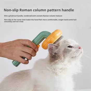 Щетка для кошек Щетка для собак с кнопкой разблокировки в одно касание для выпадения Самоочищающаяся расческа для домашних животных Щетка для ухода за волосами Набор для ухода за домашними животными Инструмент для удаления волос зелёный