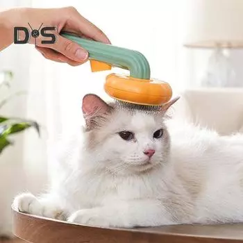 Щетка для кошек Щетка для собак с кнопкой разблокировки в одно касание для выпадения Самоочищающаяся расческа для домашних животных Щетка для ухода за волосами Набор для ухода за домашними животными Инструмент для удаления волос зелёный